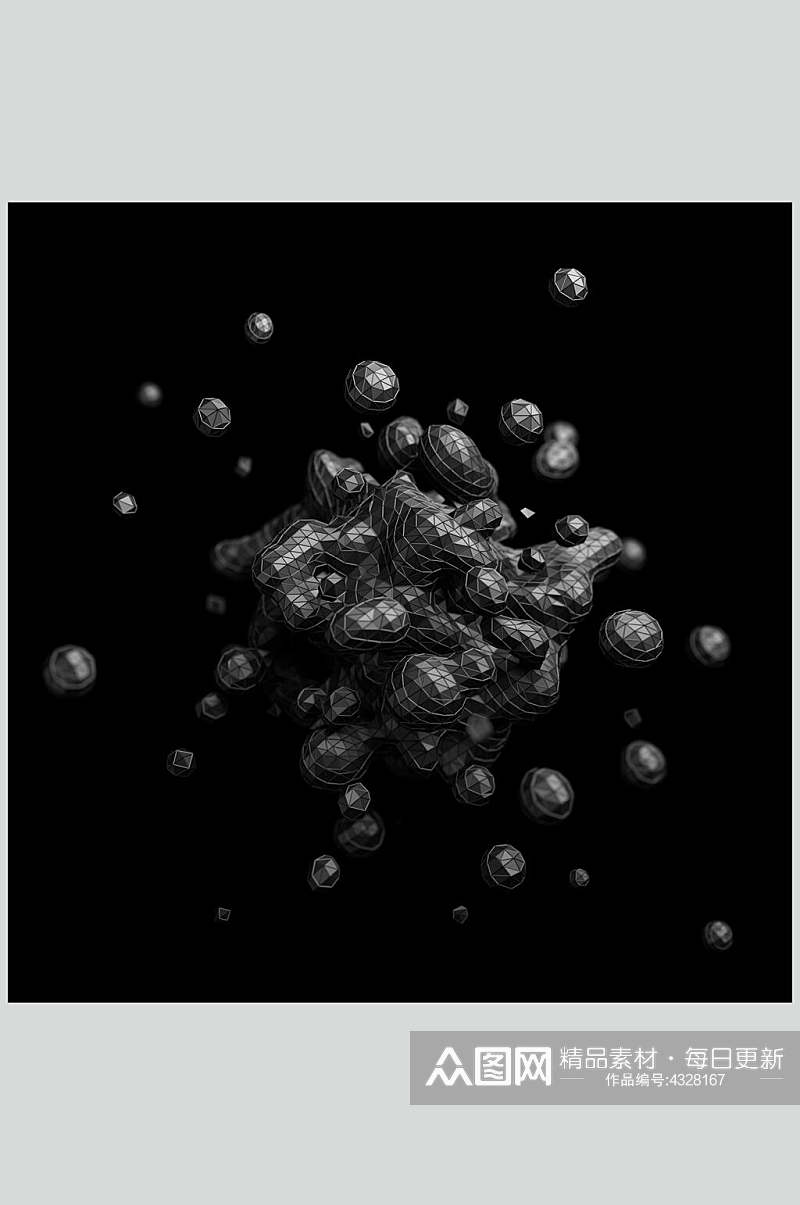 圆形简约创意高端暗黑粒子抽象图片素材