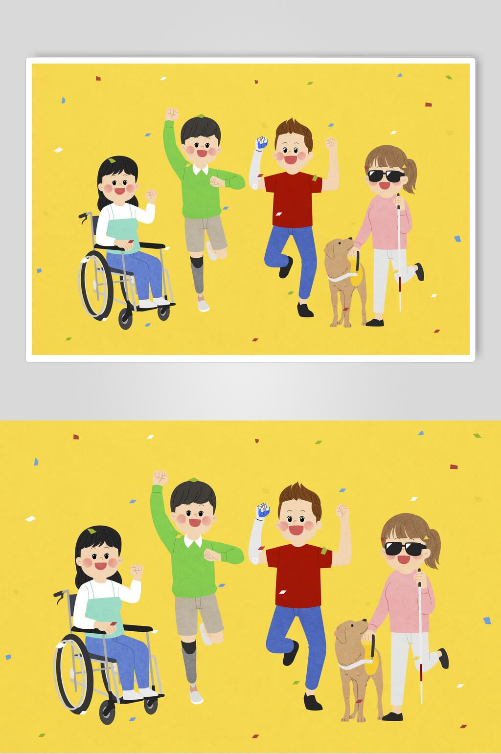 黃色背景兒童教育人物素材素材