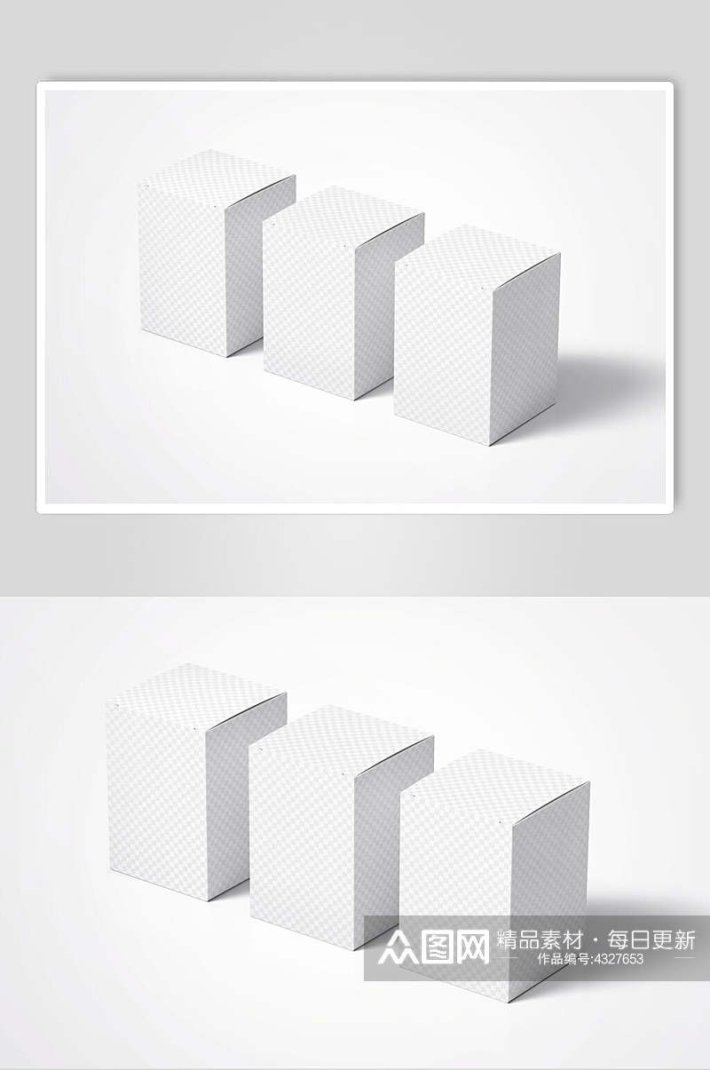 白色矩形盒子样机素材