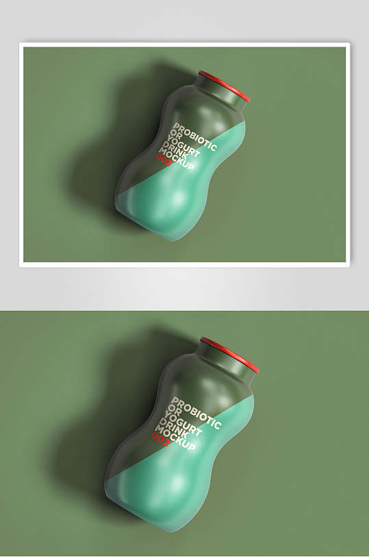 曲线瓶益生菌酸奶饮料包装样机