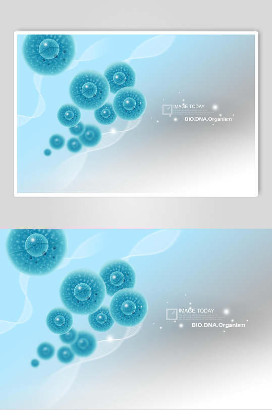 蓝色圆形细胞分子素材