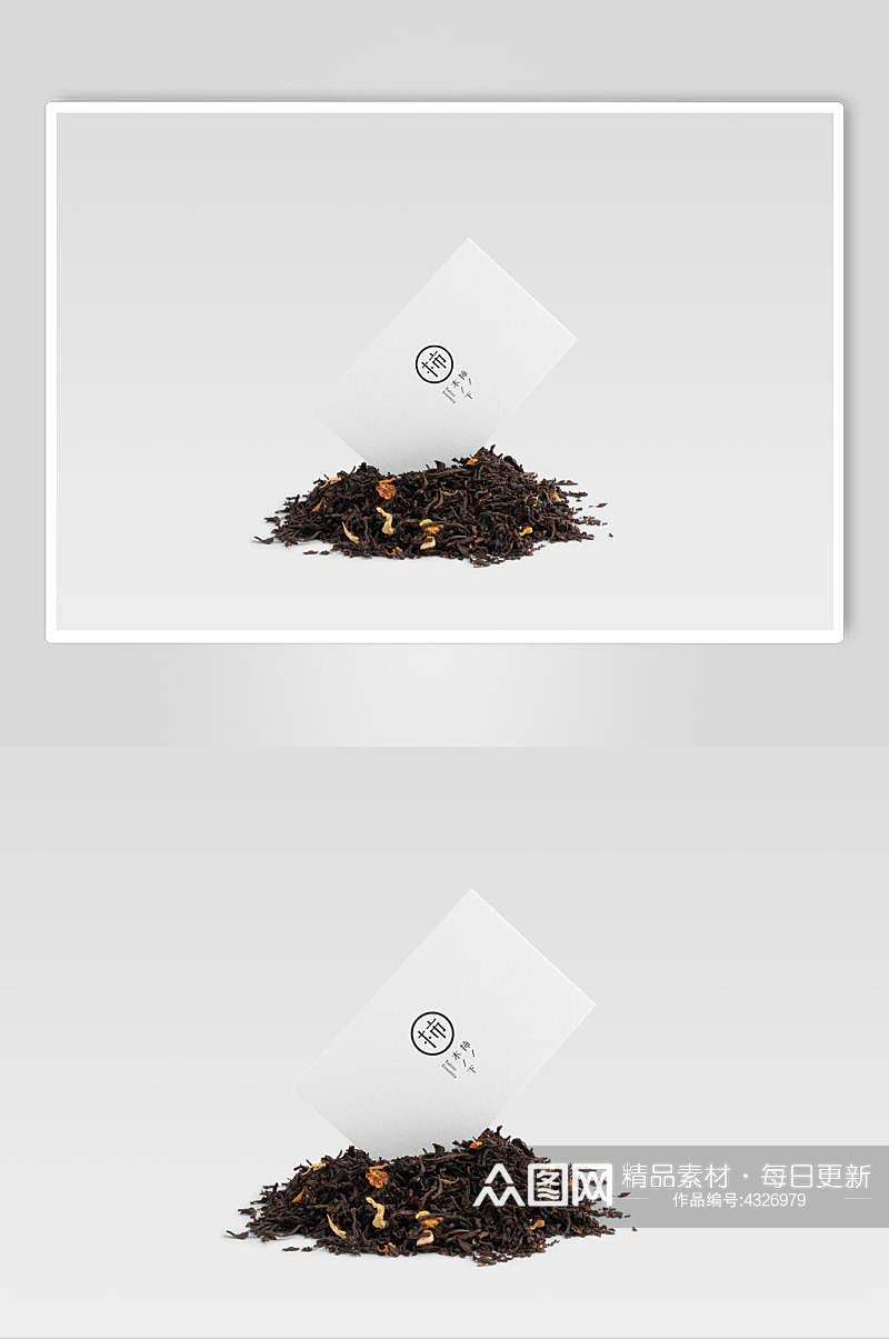 纸张灰色创意茶叶茶具包装VI样机素材