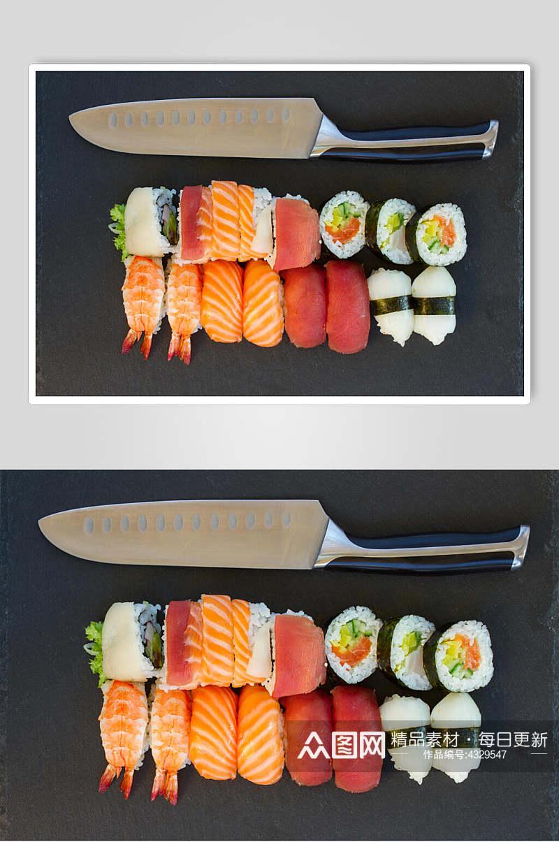 多样美味寿司实拍图片素材