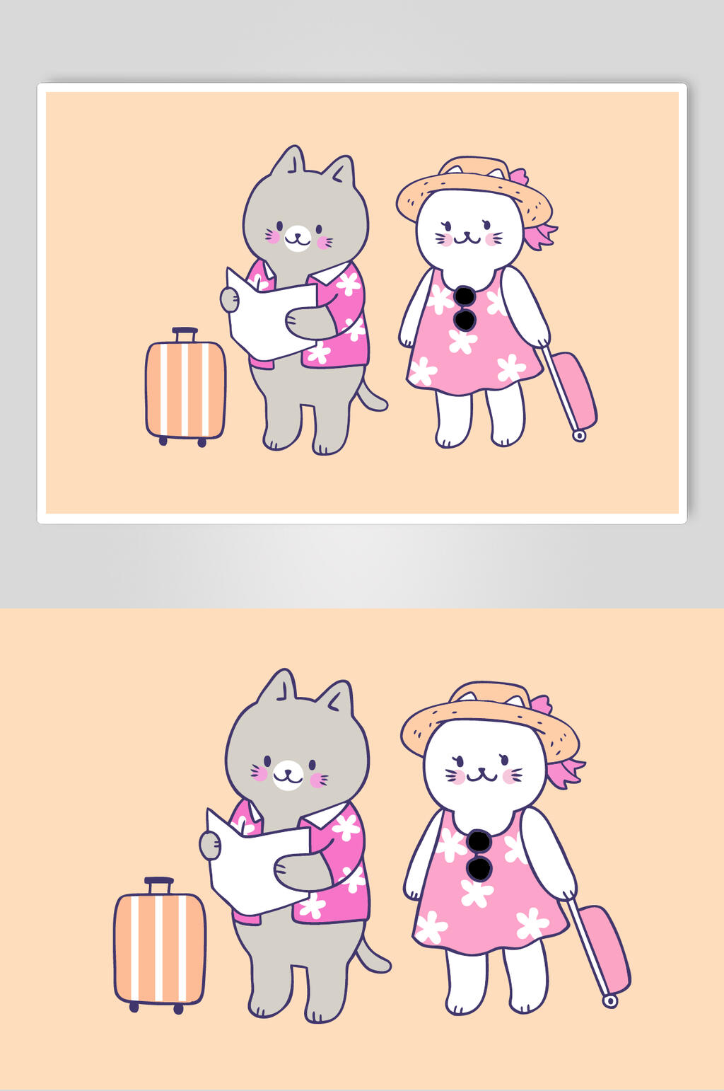 可爱卡通猫咪矢量素材素材
