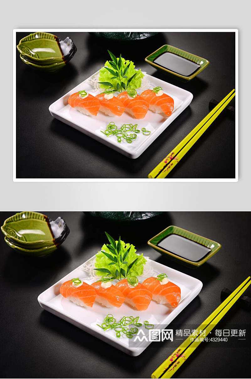 蔬菜高清拍摄攀升美味寿司实拍图片素材