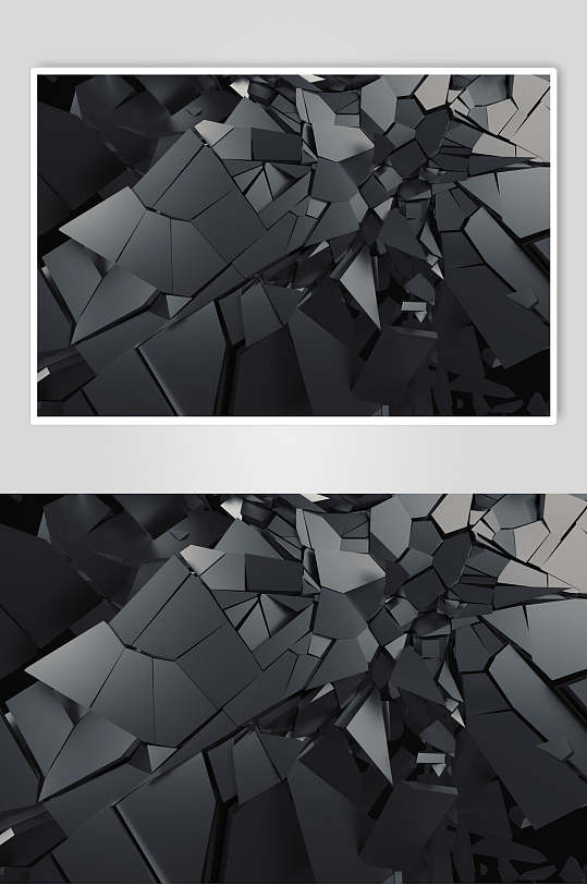 镜片破碎感暗黑粒子抽象图片