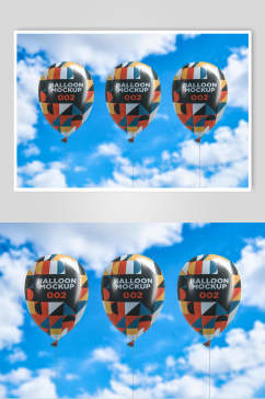 蓝天白云英文彩色创意高端气球样机