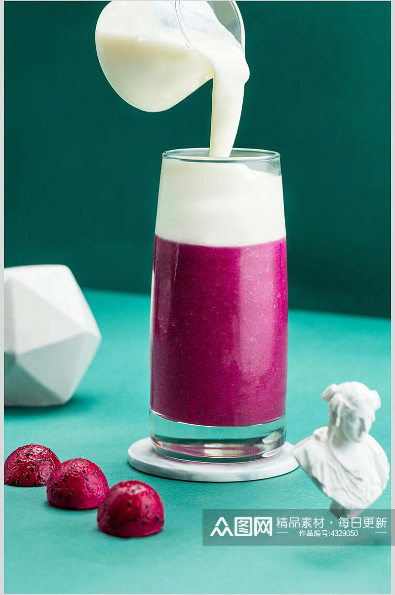 牛奶紫绿清新精致果汁奶茶摄影图片素材