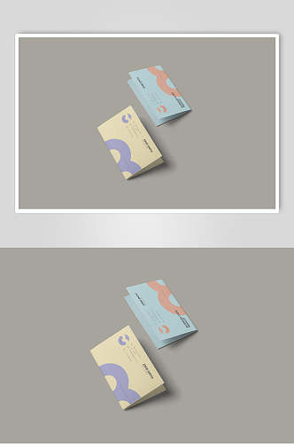 对折时尚纸张创意二折页贺卡样机