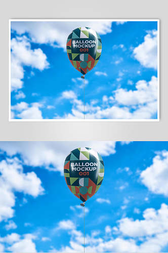 蓝天白云唯美创意高端清新气球样机