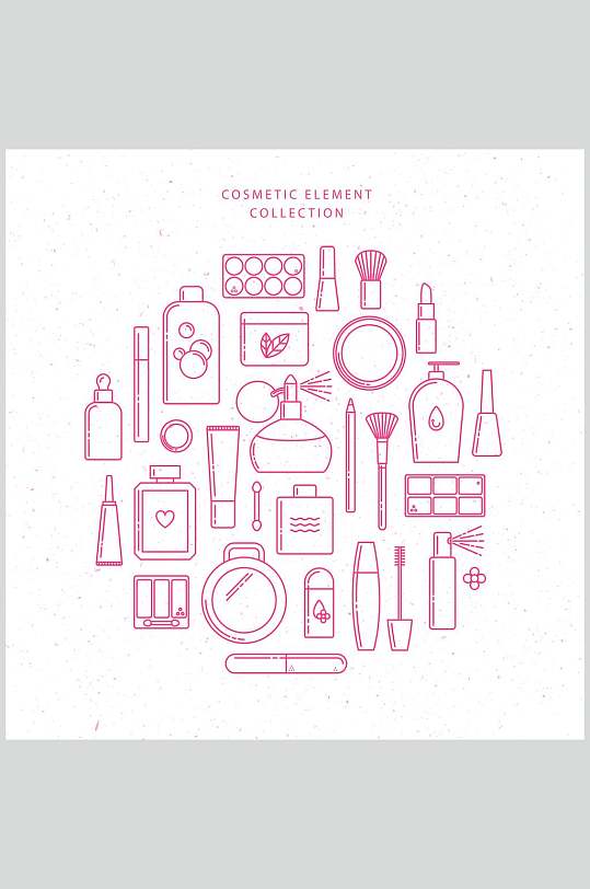 手绘化妆品图标矢量素材