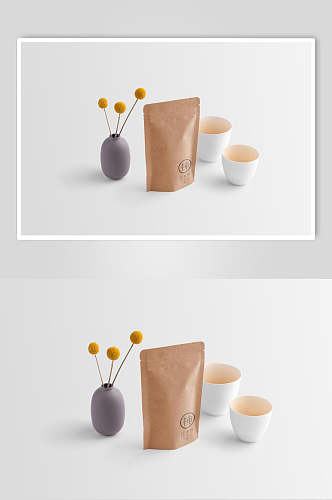 袋子摆件创意茶叶茶具包装VI样机
