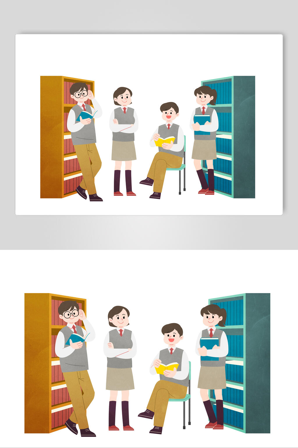 图书馆儿童教育人物素材素材