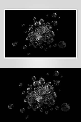 黑色气泡暗黑粒子抽象图片