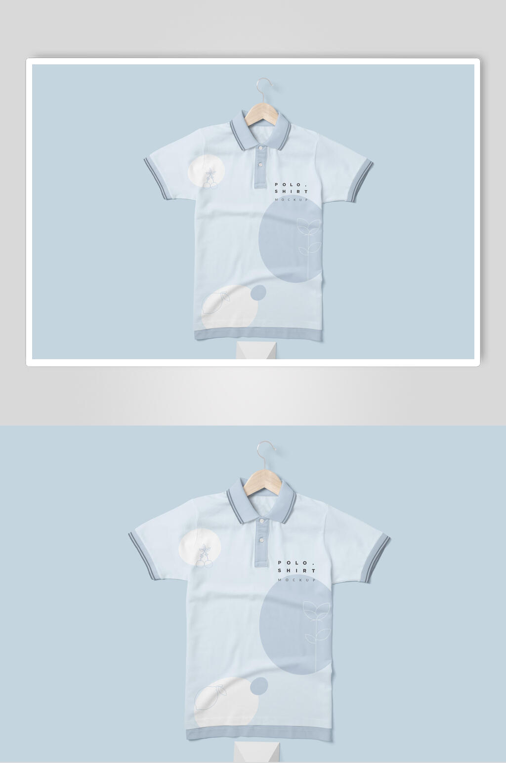衣架蓝色简约平放创意高端衣服样机素材