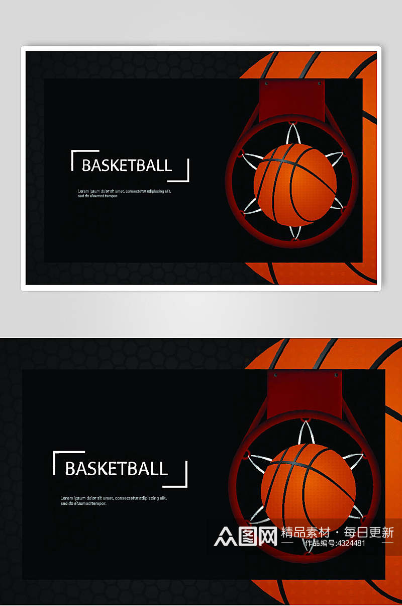 黑色篮球海报素材