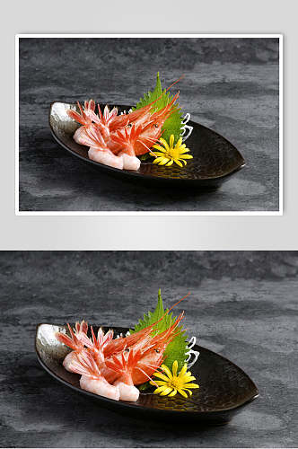 盘子花朵高清拍摄美味寿司实拍图片