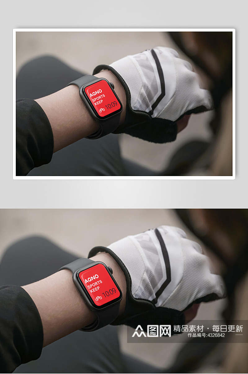 手表黑红创意高端红色品牌VI样机素材