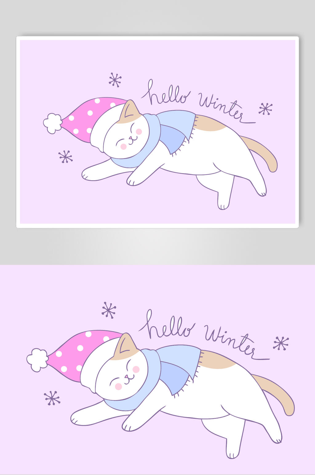 手绘卡通猫咪矢量素材素材