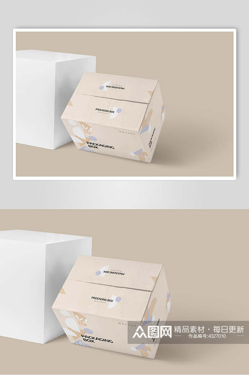 盒子黄色创意高端正方形包装盒样机素材