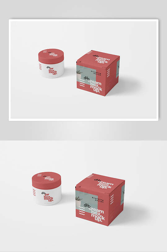 正方形红色食品包装样机