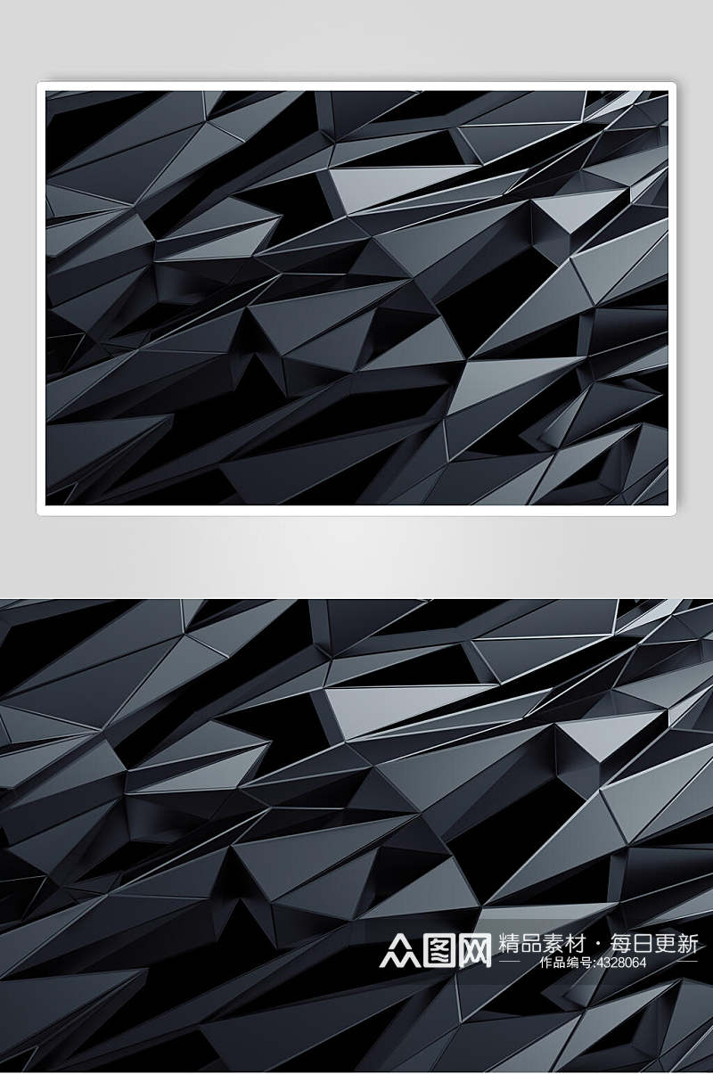 三角深色创意高端暗黑粒子抽象图片素材