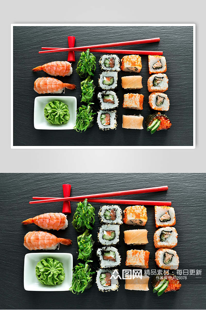 筷子鱼类高清拍摄美味寿司实拍图片素材