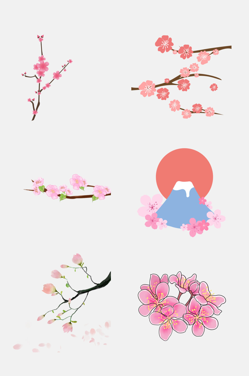 清新日式唯美樱花免抠素材素材