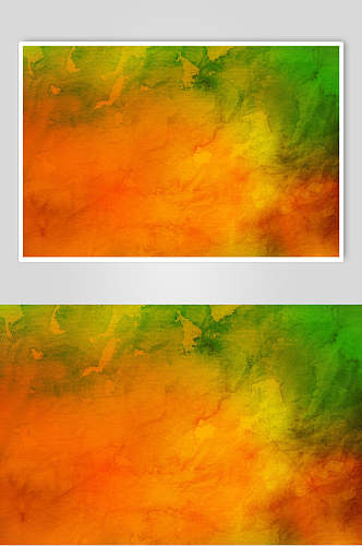 橙绿渲染水彩纸质纹理图片