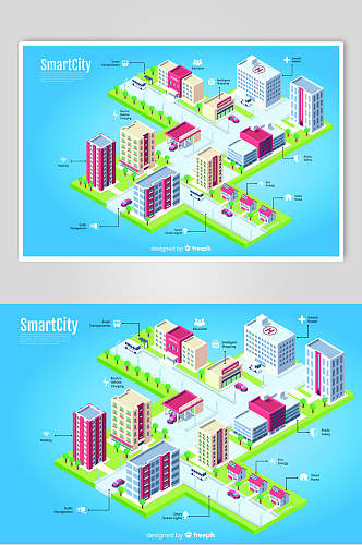 创意城市建筑矢量素材