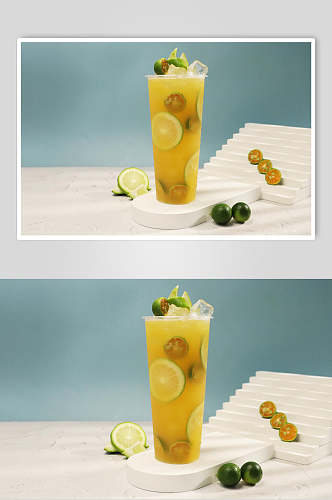 柠檬绿皮奶茶图片