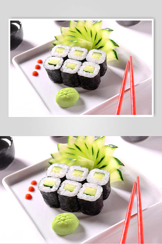 黄瓜寿司美食摄影图片