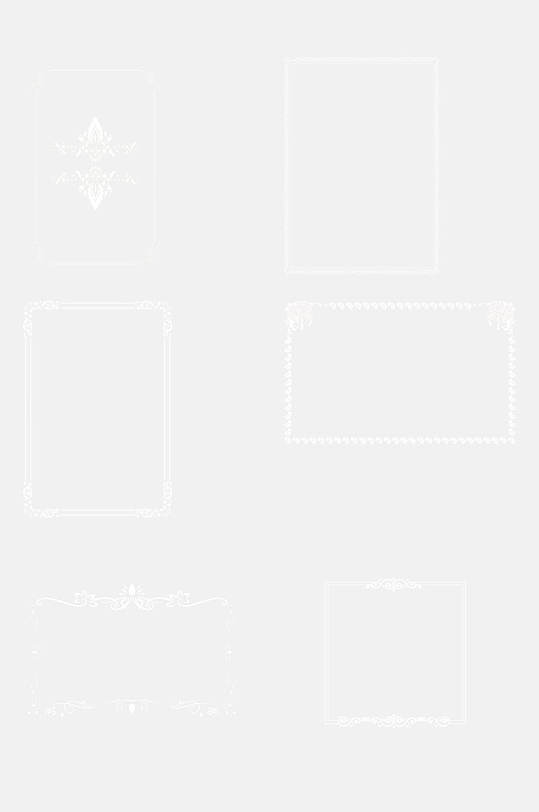 简约高端白色边框免抠设计素材