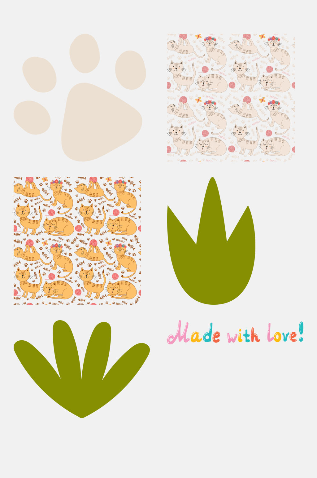 彩色卡通叶子儿童动植物插画免抠素材素材