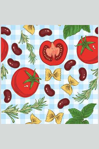 红豆美食手绘无缝图片