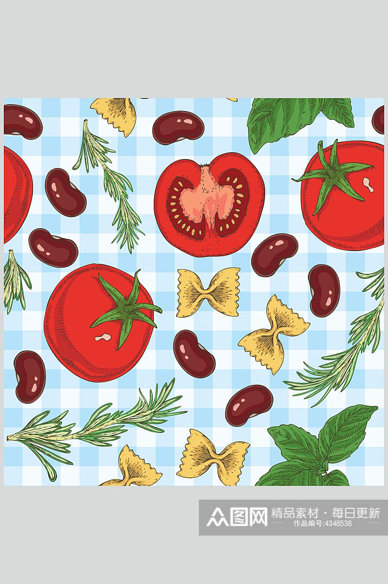 红豆美食手绘无缝图片素材