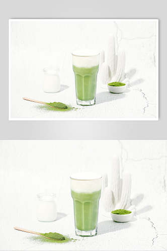 绿色奶茶图片