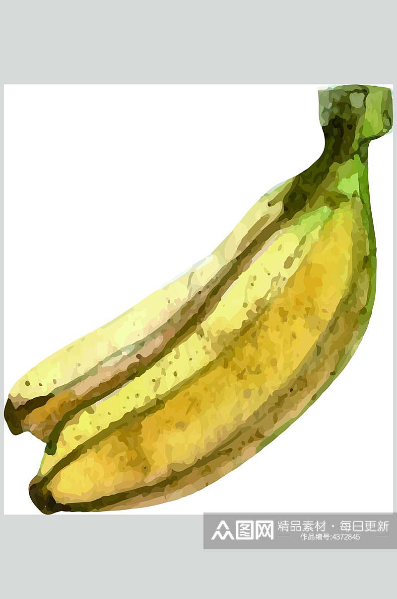 美味香蕉手绘水果矢量素材素材