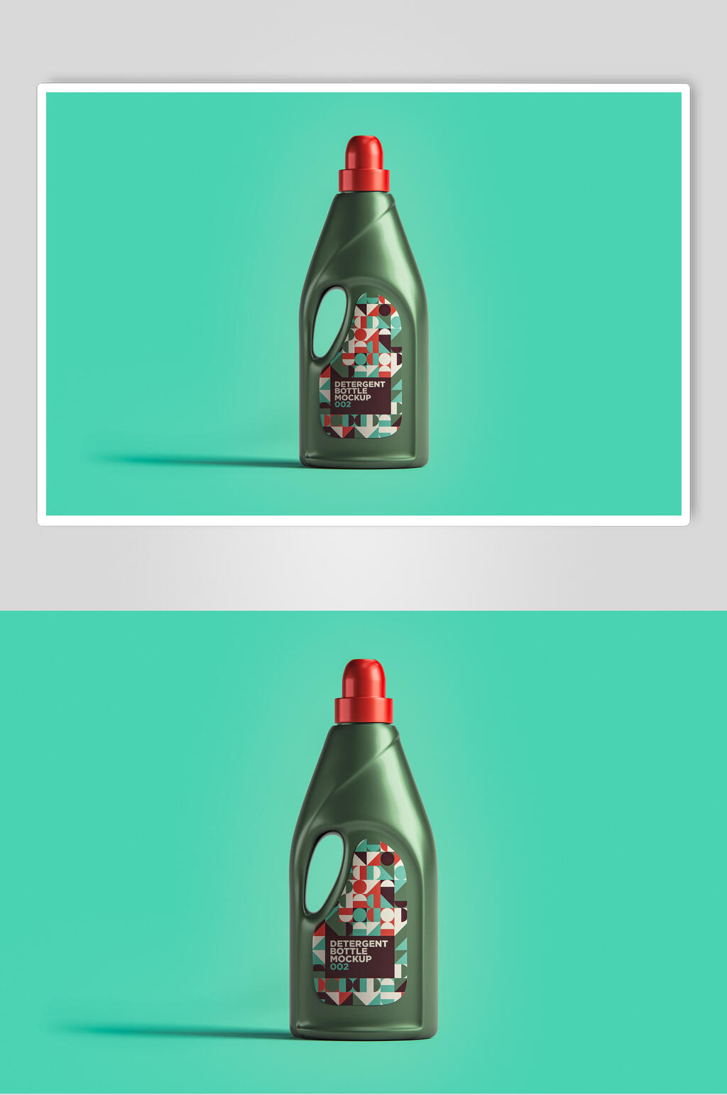 绿色简约阴影创意高端除臭瓶子样机素材