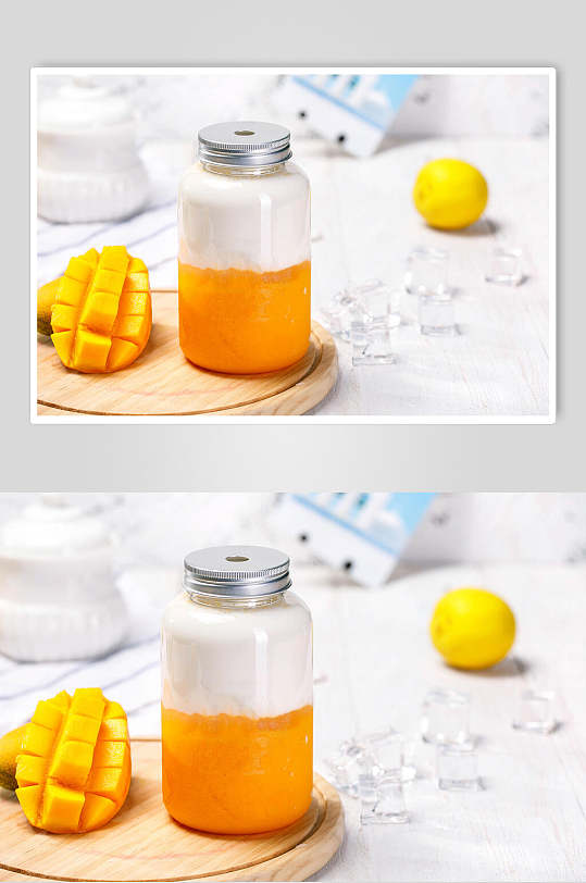 芒果罐头奶茶图片