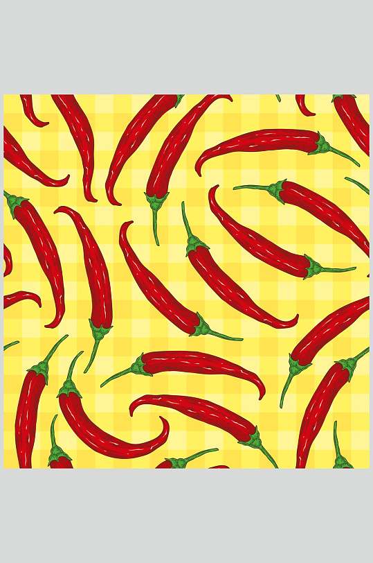 黄色辣椒美食手绘无缝图片