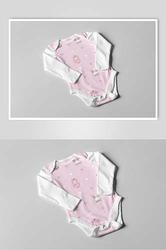 简约褶皱创意高端粉白婴儿衣服样机