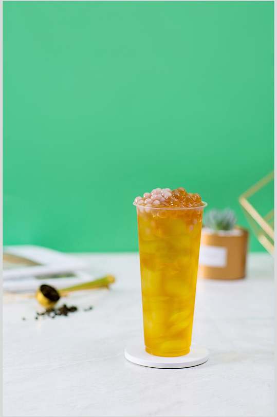 啵啵球美味奶茶图片