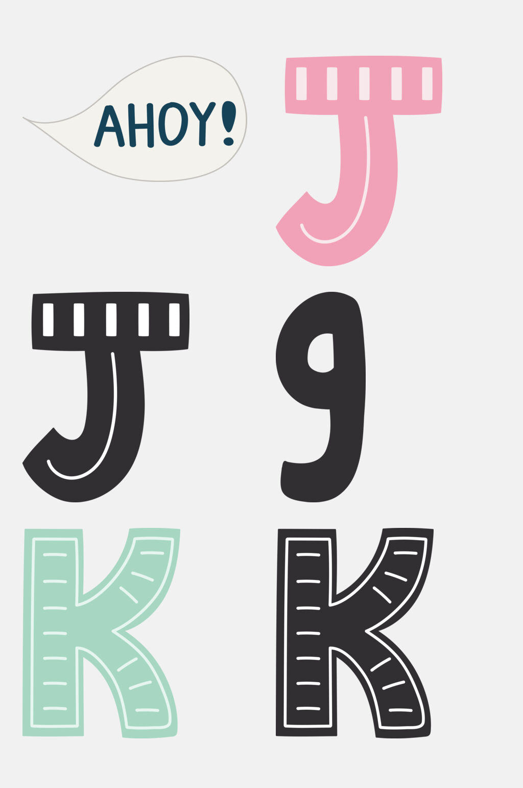 卡通可爱卡通字母数字免抠素材素材