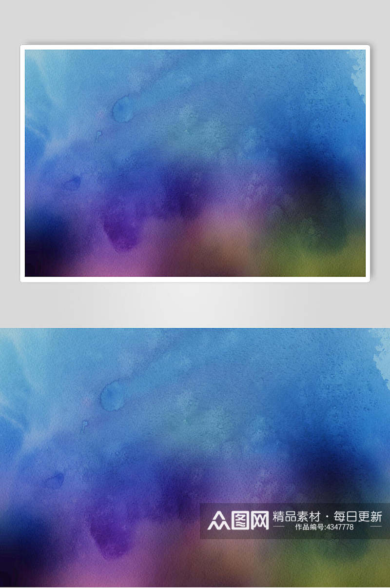 蓝色紫色渐变碰撞水彩纸质纹理图片素材