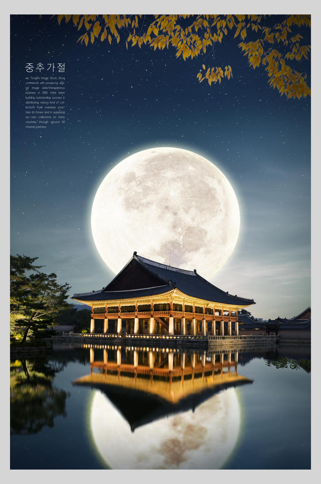 月亮简约韩国中秋节海报素材