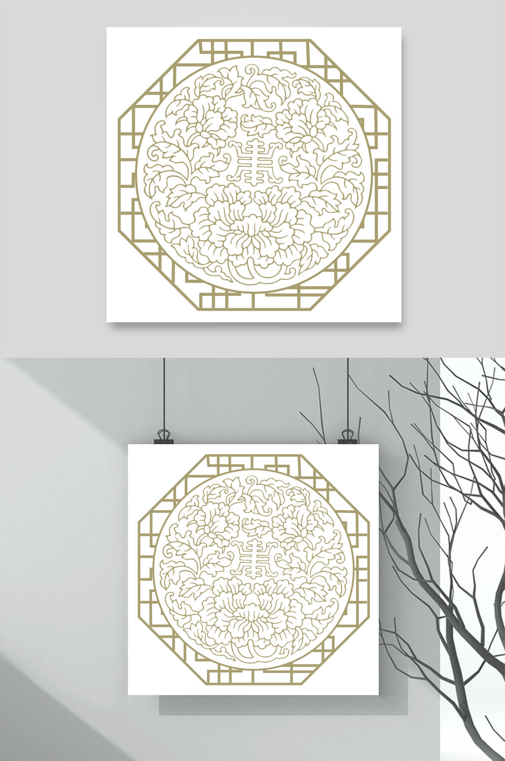 古典窗花矢量设计素材素材