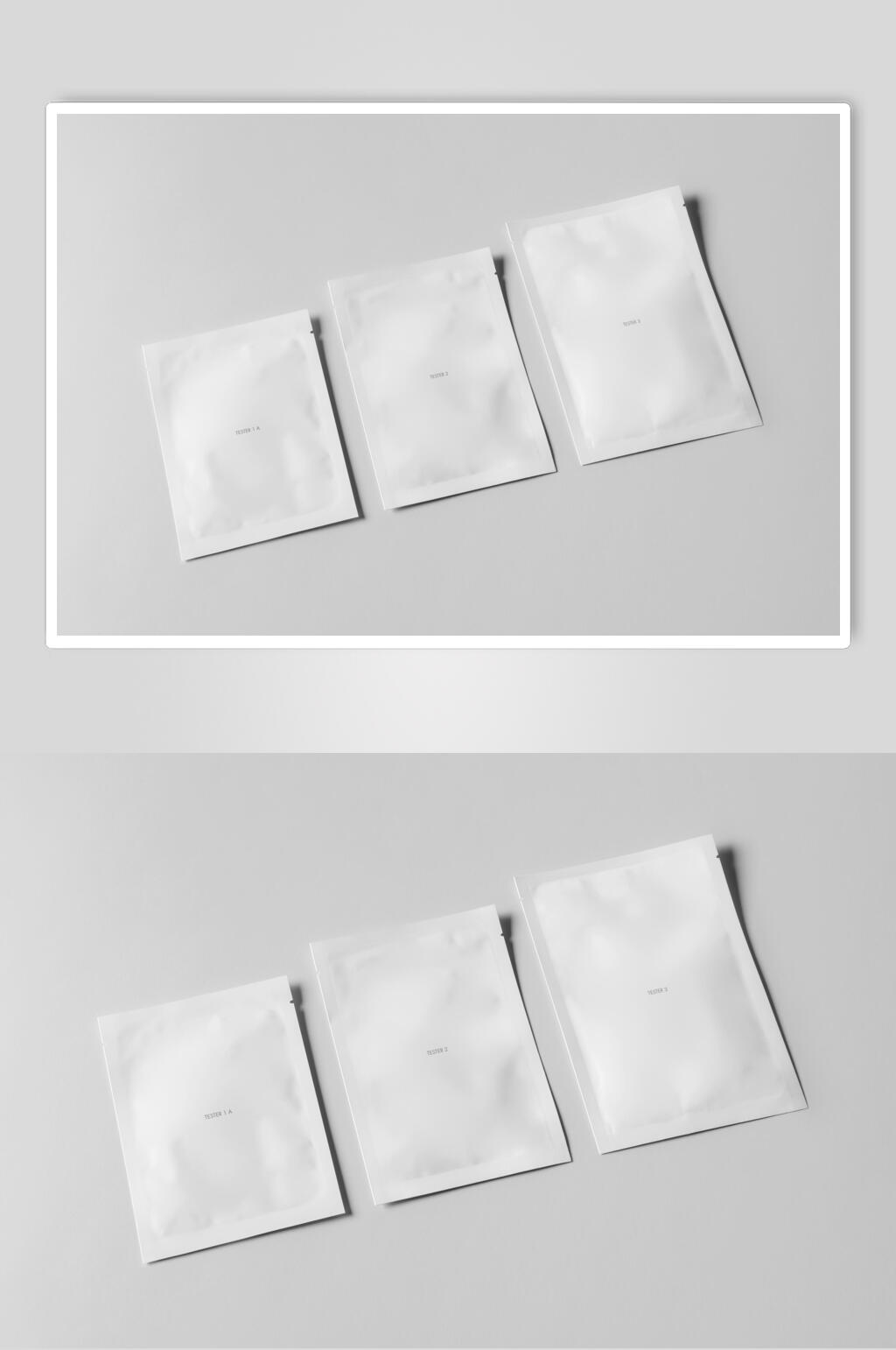 三个铝箔袋调味品包装样机素材