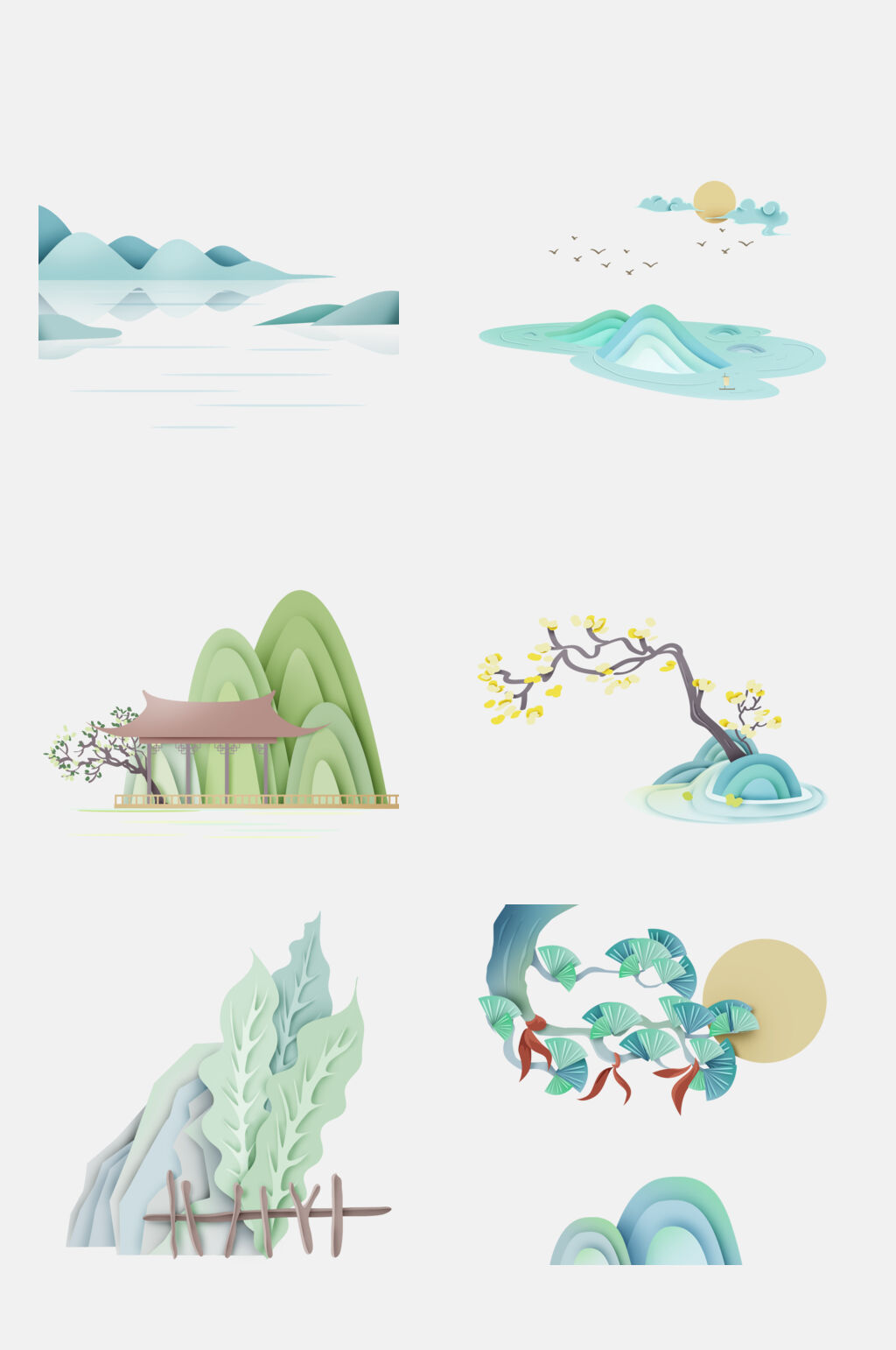风景山水景色免抠素材素材