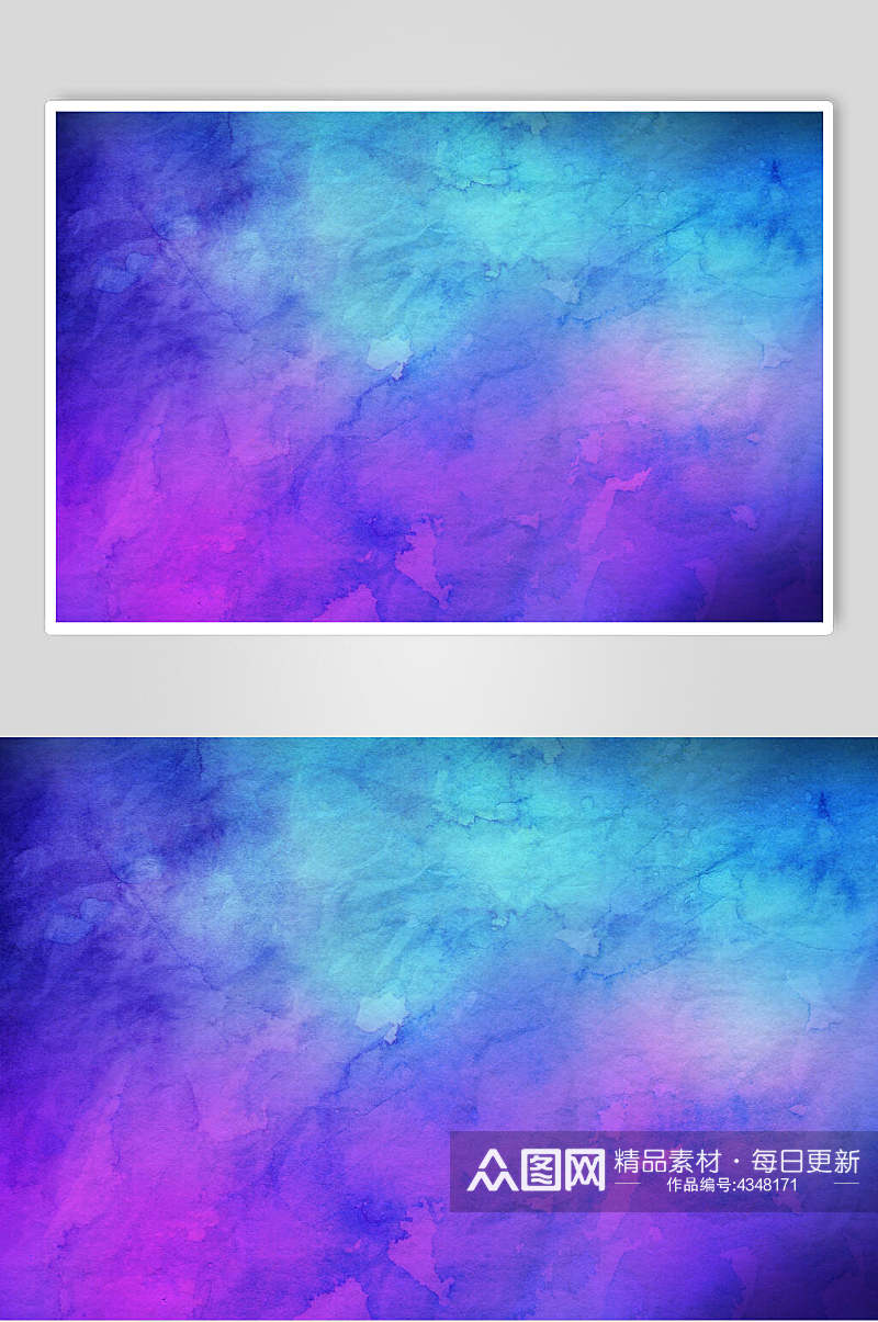 紫色蓝色晕染水彩纸质纹理图片素材